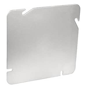4-11/16 in. W Steel Metallic 2-Gang Flat Blank Square Cover (1-Pack)