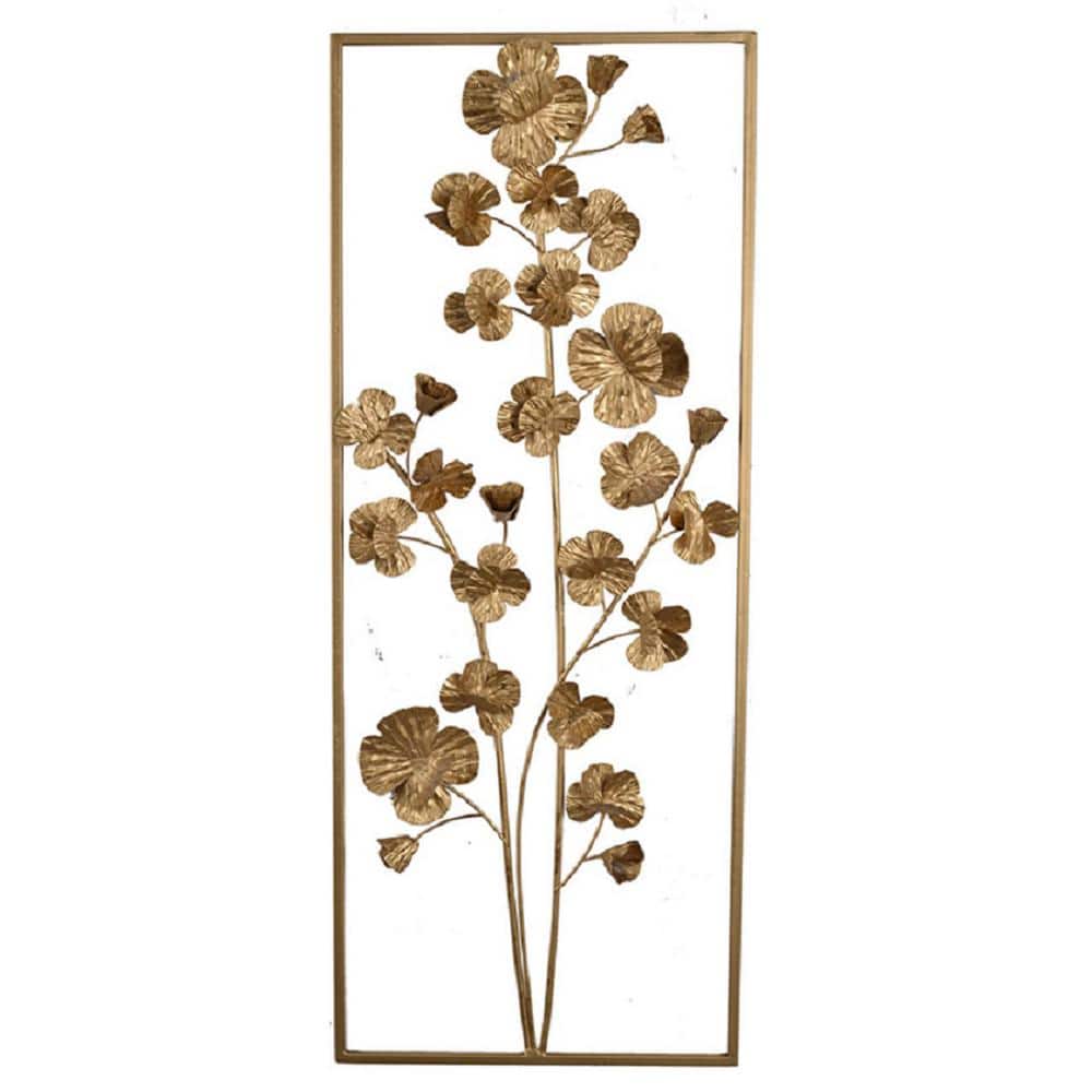 Gold Metal Tree Flower Wall Sculpture for Nursery