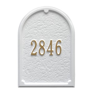 Mailbox Door Panel in White/Gold
