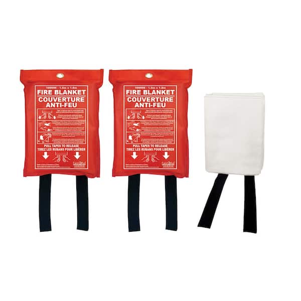 Wellco 59 in. x 59 in. Fiberglass Fire Blankets Emergency Heat Insulation And Flame Retardant Protection (2-Pack)