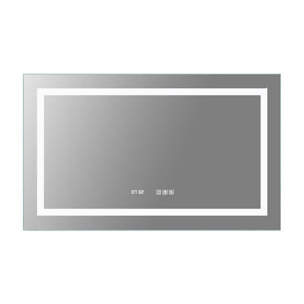 Unbranded 40 in. W x 24 in. H Large Rectangular Frameless Anti-Fog Dimmable LED Wall-Mount Bathroom Vanity Mirror