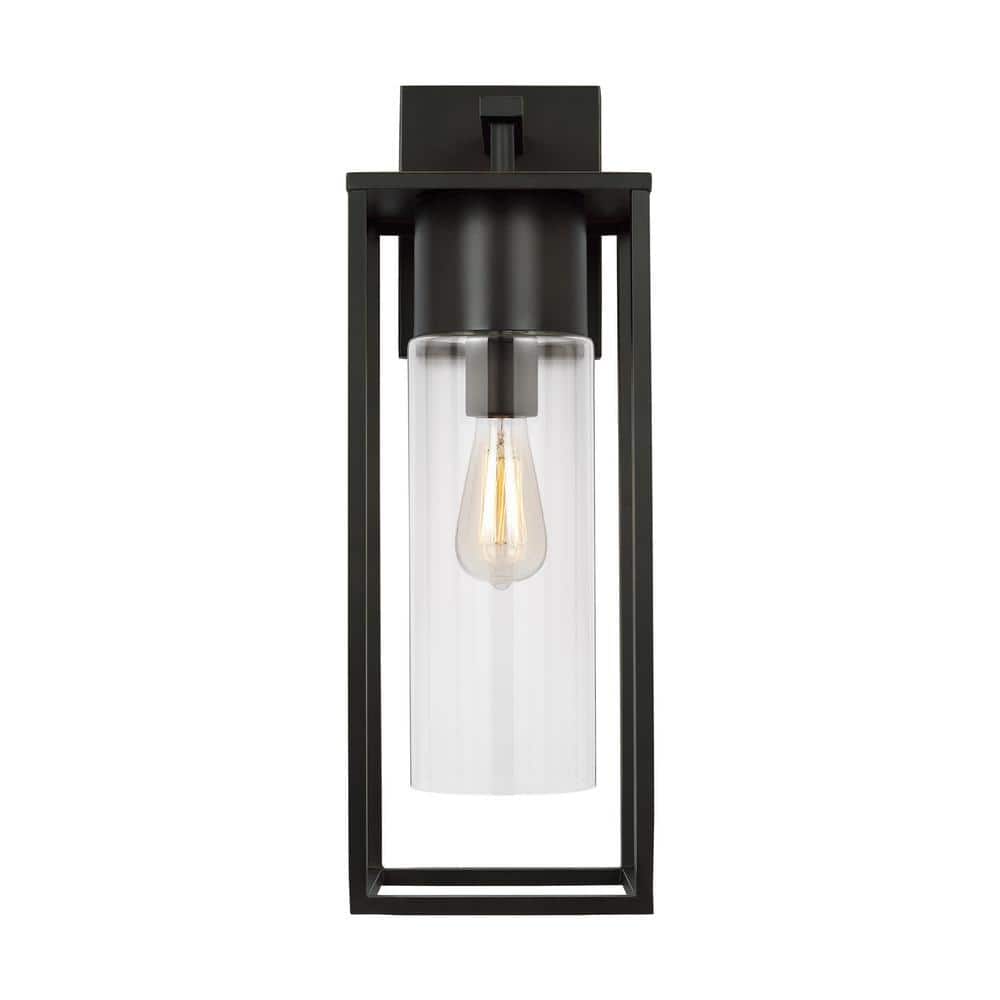 Vado Extra Large 1-Light Antique Bronze Hardwired Outdoor Wall Lantern Sconce with Clear Glass Shade price history on PriceWatchPro