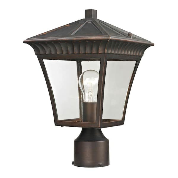 Titan Lighting Ridgewood 1-Light Outdoor Hazelnut Bronze Post Lantern