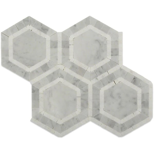 Ivy Hill Tile Zeta Thassos Polished Marble 6 in. x 6 in. Tile Sample
