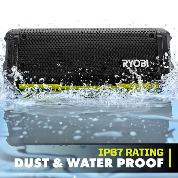 RYOBI - USB Lithium Cordless Bluetooth Charging Speaker Kit with 2.0 Ah Battery and Charging Cable