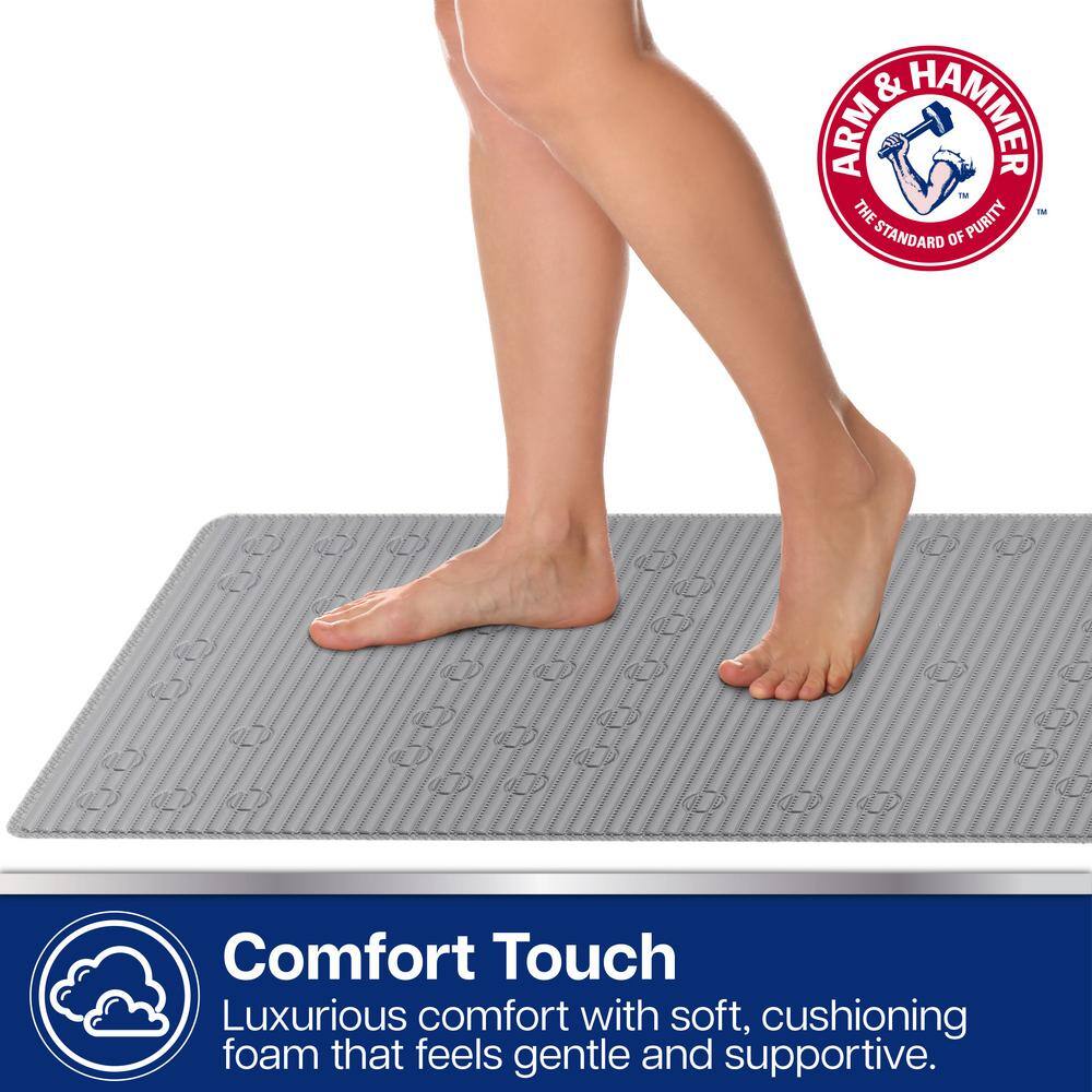 Grey Performance Foam Non-Slip Bath Mat for Showers and Tubs, 17 x 40