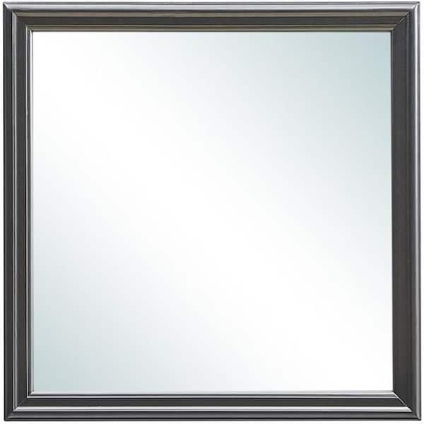 Black 39 in. W x 1 in. H Rectangle Framed Mirror