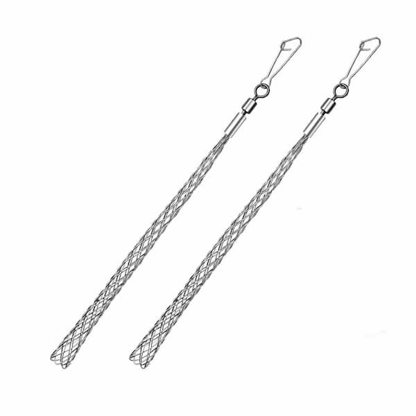 Wire Pulling Grip Mesh Cable Puller Socks Electrical Tool Galvanized Steel Anti-Slip Rustproof 2-Pack