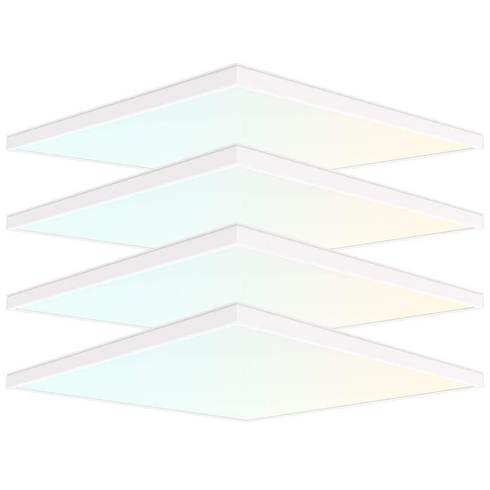 2 x 2 ft. LED Slim Surface Panel Recessed Light 5CCT 2700K-5000K Dimmable 3300/4400/5500LM 30/40/50W Damp Rated (4-Pack) price history on PriceWatchPro