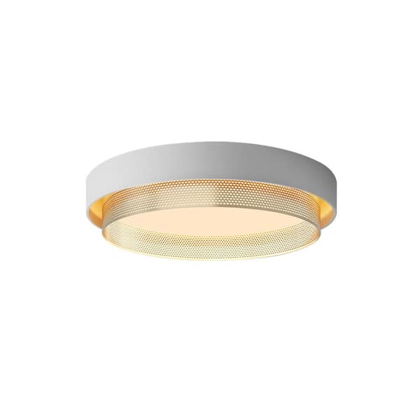 Y'INSP 19.69 in. 38-Watt Modern White Integrated LED Round Flush Mount Light with Frosted White Acrylic Shade for Living Room