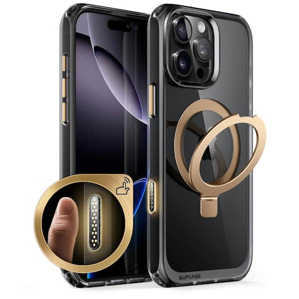 SUPCASE iPhone 16 Pro Max 6.9 inch Unicorn Beetle MAG Stand Slim Clear MagSafe Camera Control Button Case-Black/Gold