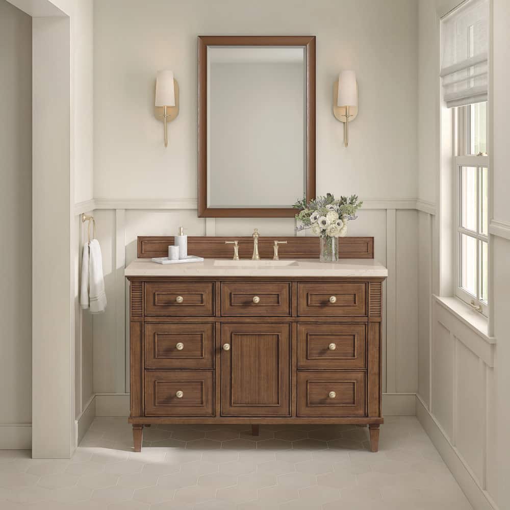 Lorelai 47.88 in. W x 23.5 in. D x 32.88 in. H Bath Vanity Cabinet Without Top in Mid-Century Walnut price history on PriceWatchPro