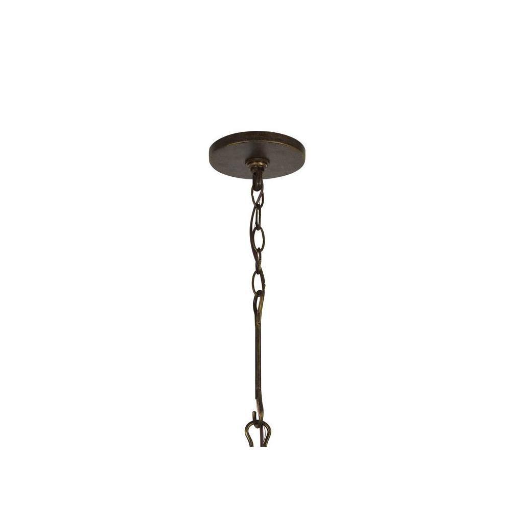 English Bronze 6-Light Chandelier with Clear Glass Drops