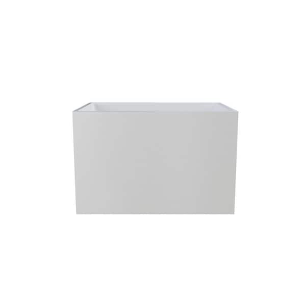 39.37 in. x 27.55 in. Rectangle Acrylic Flatbottom Freestanding Japanese Soaking Bathtub with Center Drain in White