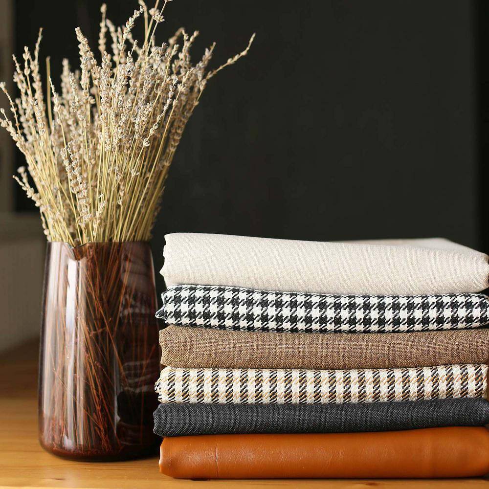 Boho-Chic Black and Brown Vegan Faux Leather Houndstooth Lumbar Pillow Cover