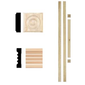 3/4 in. x 3 in. x 84 in. Unfinished Hardwood Fluted Door Casing Kit (5-Pieces)