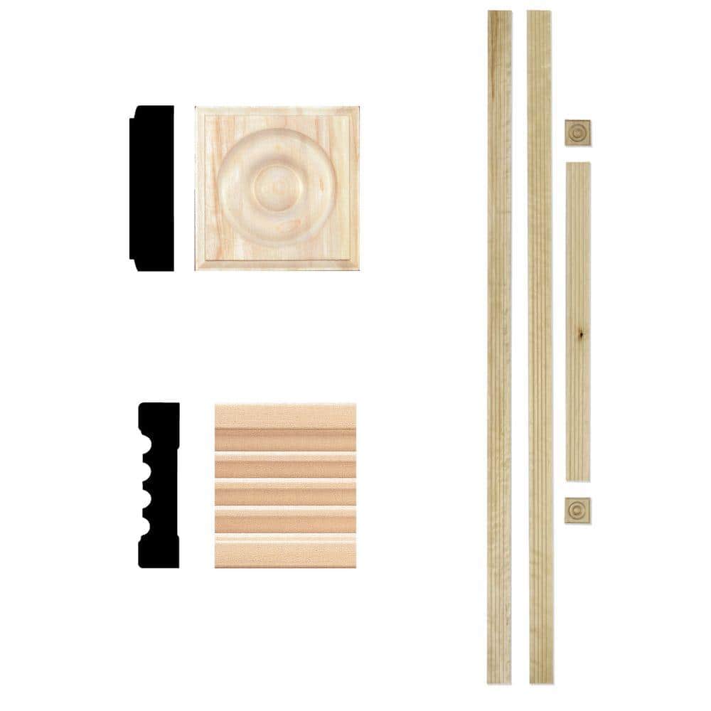 3/4 in. x  3 in. x  84 in. Unfinished Hardwood Fluted Door Casing Kit (5-Pieces) price history on PriceWatchPro