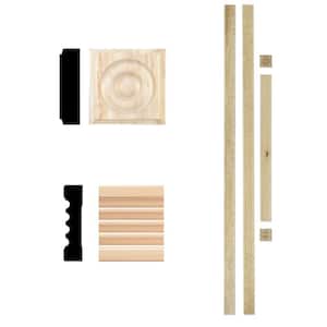3/4 in. x  3 in. x  84 in. Unfinished Hardwood Fluted Door Casing Kit (5-Pieces)