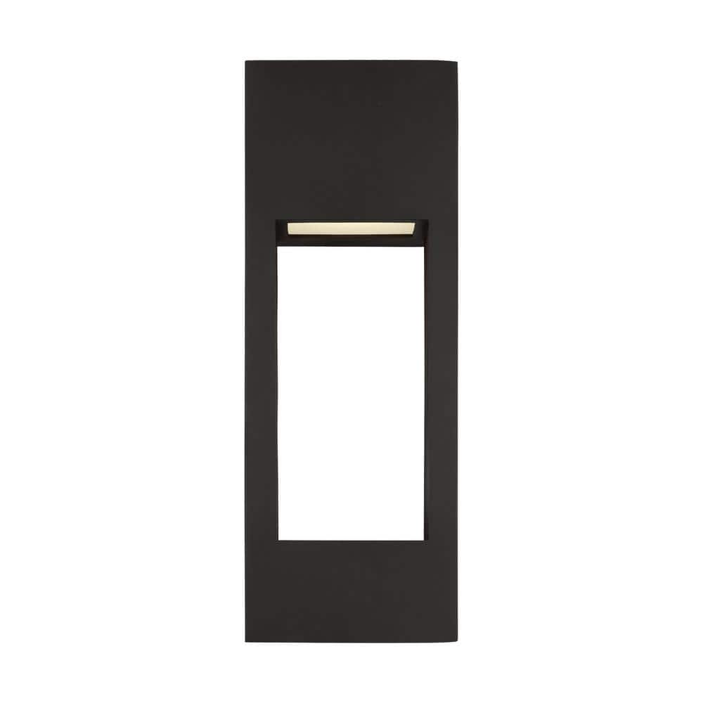 Testa Large 2-Light Black LED Outdoor Wall Lantern Sconce (1-Pack)