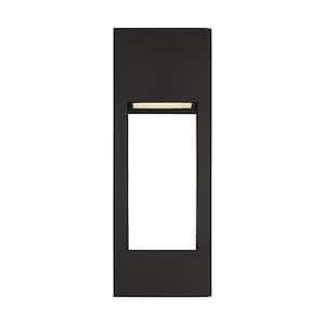 Testa Large 2-Light Black LED Outdoor Wall Lantern Sconce (1-Pack)