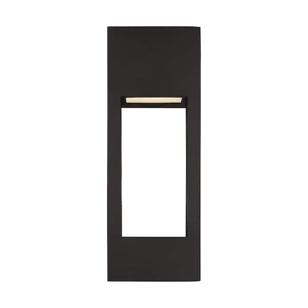 Generation Lighting Testa Large 2-Light Black LED Outdoor Wall Lantern Sconce (1-Pack)