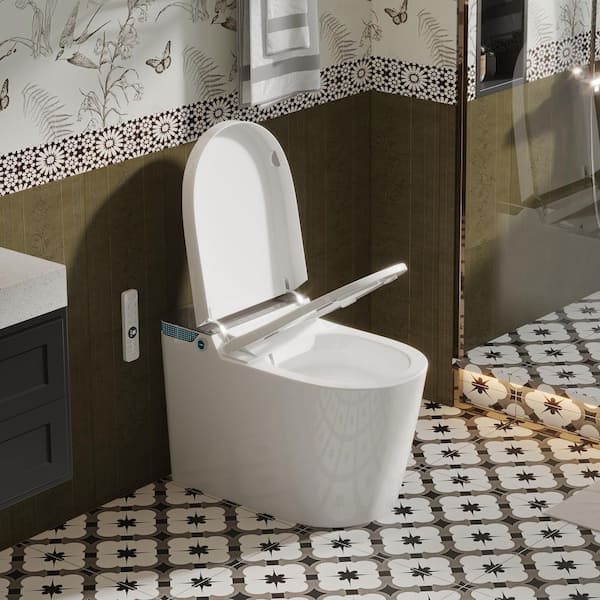 Yulika DJ-963-E Elongated Luxury Smart Toilet with Bidet Seat, Auto Functions