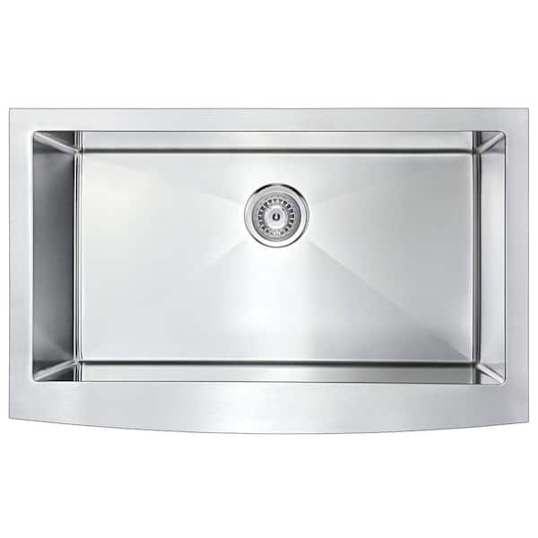 ANZZI ELYSIAN Series Farmhouse Stainless Steel 36 in. 0-Hole
