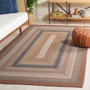 Braided Brown/Multi 3 ft. x 4 ft. Border Area Rug