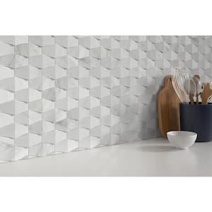 Marble Winter Frost Honed 12.01 in. x 12.01 in. x 10 mm Marble Mesh-Mounted Mosaic Tile (1 sq. ft.)
