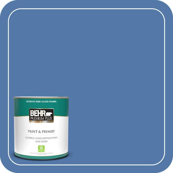 BEHR PREMIUM PLUS 1 qt. Home Decorators Collection #HDC-FL13-6 Baltic Blue Semi-Gloss Enamel Low Odor Interior Paint & Primer