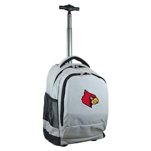 19 in NCAA Louisville Wheeled Premium Backpack in Gray