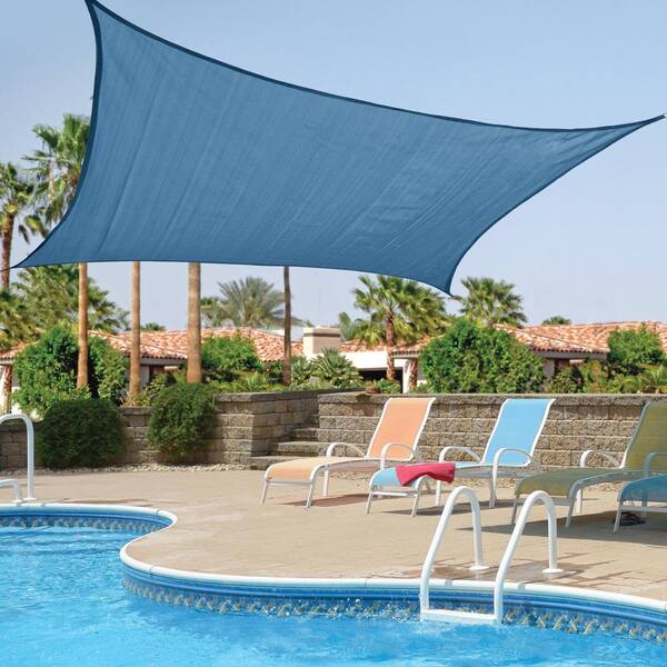 Vigoro 12 ft. x 12 ft. Blue Square Shade Sail (4-Pack) 25682-4PK