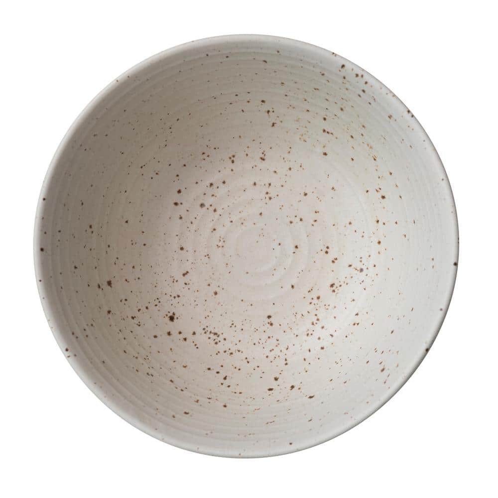 Speckled White Ceramic Farmhouse Serving Bowl