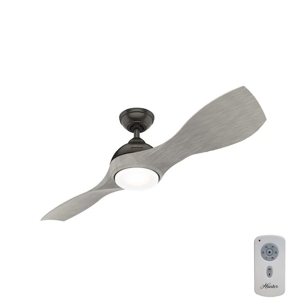 Hunter Milstream 56 in. Integrated LED Indoor/Outdoor Noble Bronze Ceiling Fan with Light Kit and Remote