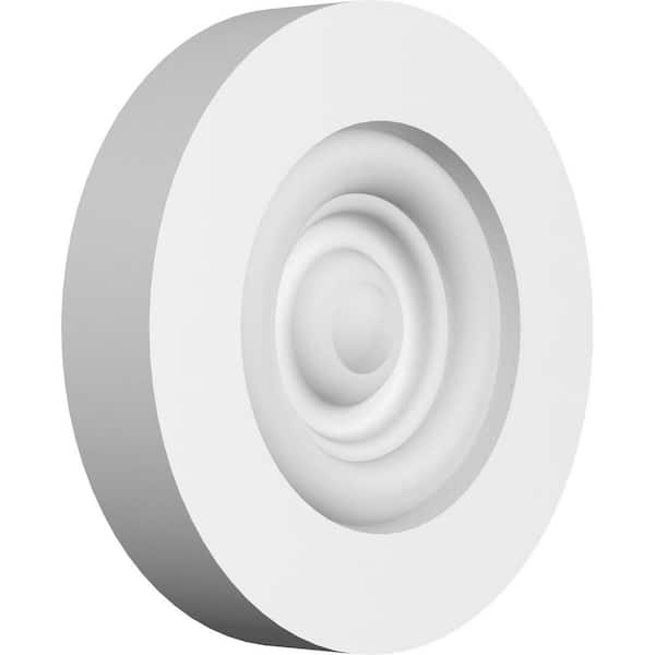 Ekena Millwork 4 in. W x 4 in. H x 3/4 in. P Standard Grayson Bullseye Rosette with Square Edge (4-Pack)