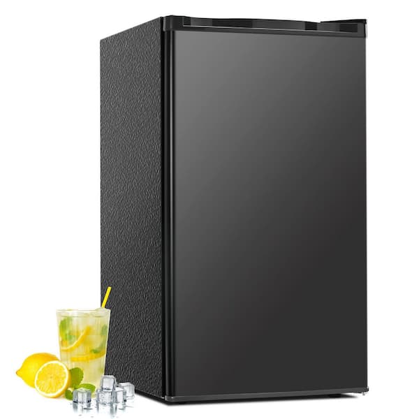 17.5 in 3.2 cu. ft. Compact Mini Refrigerator with Freezer, Reversible Door, Adjustable Thermostat in Black