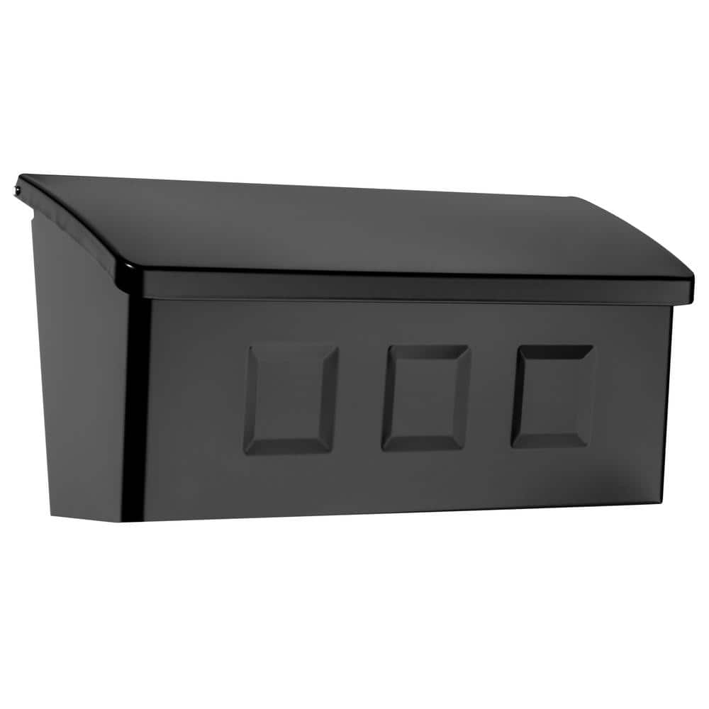 Small Black Powder Coated Steel Wall Mount Mailbox