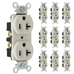 Pass and Seymour 20 Amp 125-Volt Commercial Grade Backwire Duplex Outlet, Light Almond (10-Pack)