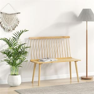 Natural Windsor Dining Bench Back with Rectangle 39 in.