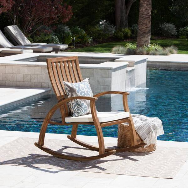 Stained Rocking Chair Stained Outdoor Wood Rocking Chairs Christopher Knight Home Malibu