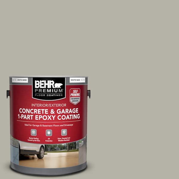 BEHR PREMIUM 1 gal. #PFC-67 Mossy Gray Self-Priming 1-Part Epoxy Satin Interior/Exterior Concrete and Garage Floor Paint