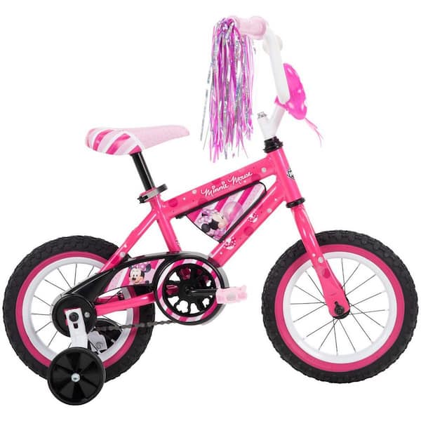 Huffy 12" Girls' Sturdy Pink Bike w/ Fantastic Brake & Training Wheel Easy Setup 