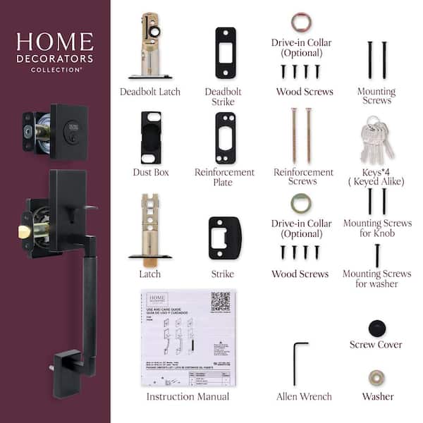 Woodward Satin Nickel Door Handleset with Woodcliff Interior Lever