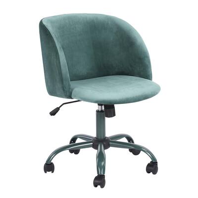 Matthews Aqua Velvet High Adjustment Swivel Office Desk Chair