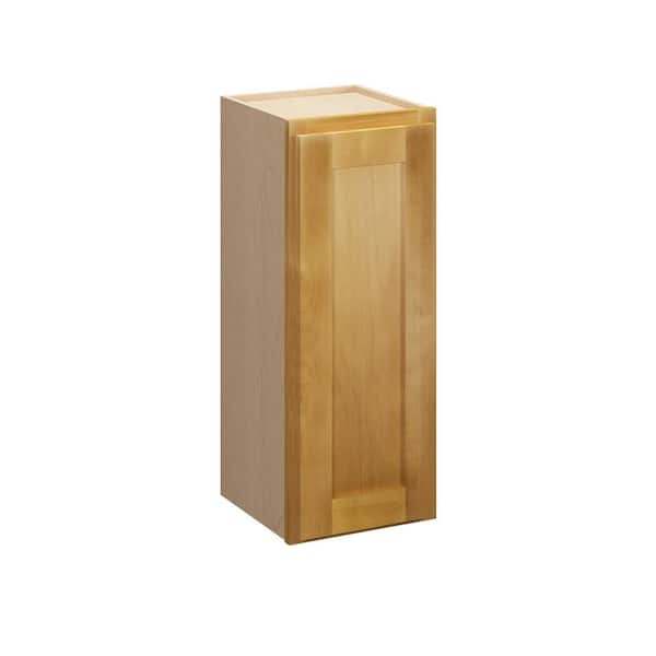 Aberdeen Recessed 21 in. W x 30 in. H x 12 in. D in Caramel Plywood Assembled Wall Cabinet