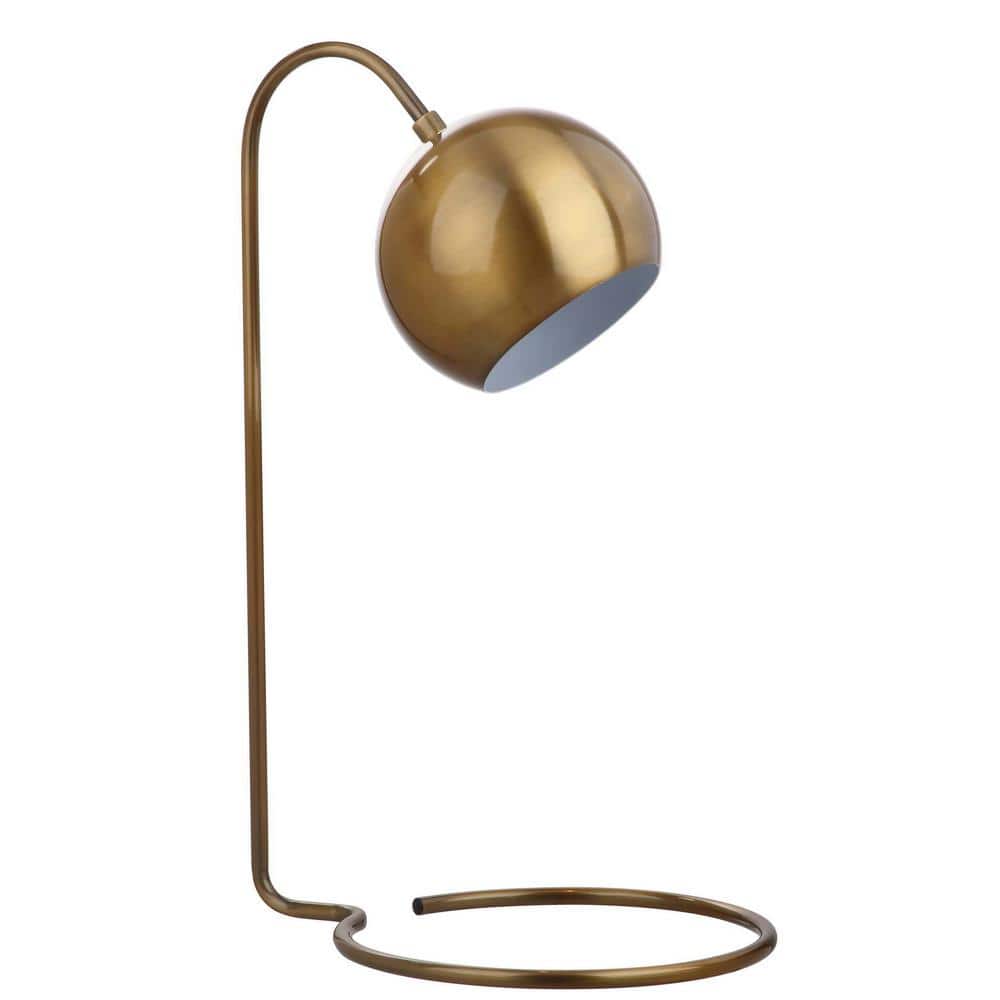 Bartolo 22-Inch Gold Arc Table Lamp with White Shade