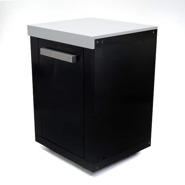 Black Series Stainless Steel 23in x 25in x 35in Extra Storage Right Outdoor Kitchen Cabinet with Granite Countertops