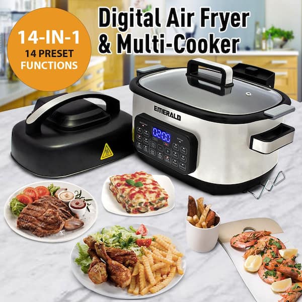 Emerald - 14 in 1 Electric Multi Cooker & Air Fryer Duo - Stainless Steel  SM-AIR-1863 - The Home Depot