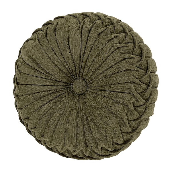 Unbranded Terrance Polyester Tufted Round Decorative Throw Pillow 15 x 15 in.