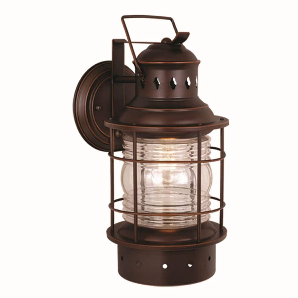 Hyannis 1 Light Bronze Coastal Lantern Cylinder Outdoor Wall Lantern Clear Glass price history on PriceWatchPro